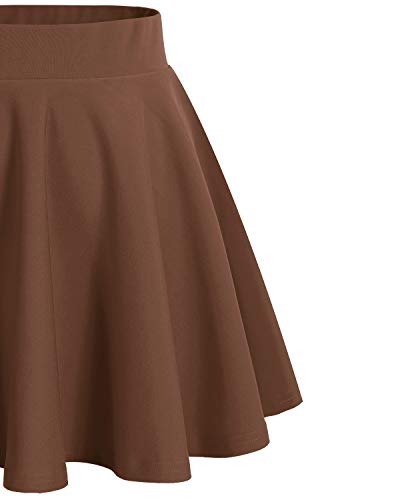 DRESSTELLS Falda Mujer Mini Corto Elástica Plisada Básica Multifuncional Chocolate XL