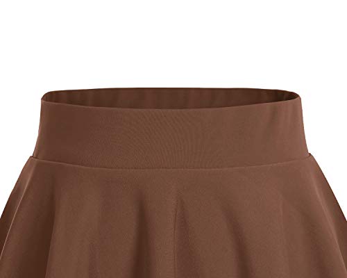 DRESSTELLS Falda Mujer Mini Corto Elástica Plisada Básica Multifuncional Chocolate XL