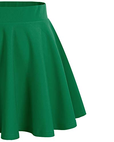 DRESSTELLS Falda Mujer Mini Corto Elástica Plisada Básica Multifuncional Green M