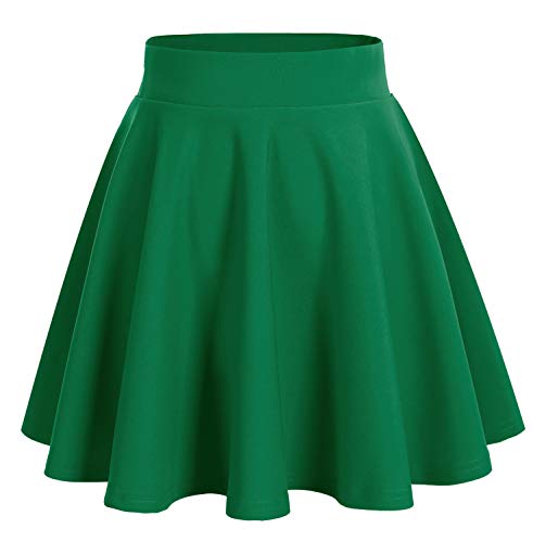 DRESSTELLS Falda Mujer Mini Corto Elástica Plisada Básica Multifuncional Green M