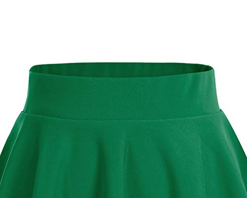 DRESSTELLS Falda Mujer Mini Corto Elástica Plisada Básica Multifuncional Green M