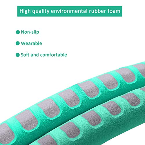 DRHOM Fitness Hula Hoop, Ajustable Hoola Hoops para Fitness Perder Peso Ejercicio Anillo Adelgazante Entrenamiento de Gimnasio en casa (Verde + Gris)