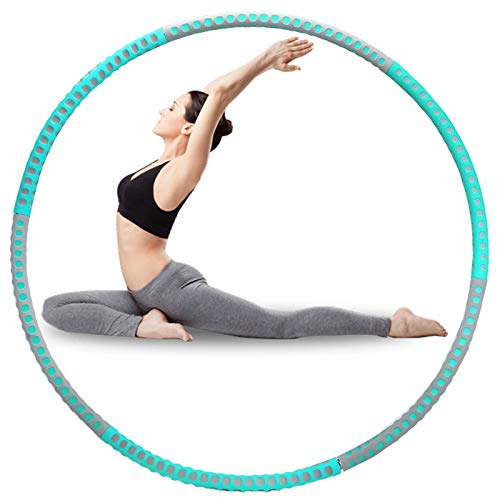 DRHOM Fitness Hula Hoop, Ajustable Hoola Hoops para Fitness Perder Peso Ejercicio Anillo Adelgazante Entrenamiento de Gimnasio en casa (Verde + Gris)