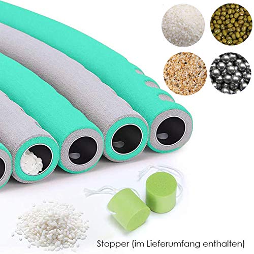 DRHOM Fitness Hula Hoop, Ajustable Hoola Hoops para Fitness Perder Peso Ejercicio Anillo Adelgazante Entrenamiento de Gimnasio en casa (Verde + Gris)