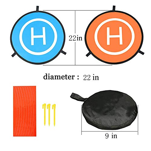 Drone Landing Pad, Pista de aterrizaje de drones, 22"/55cm Impermeable Helicoptero Plegable Portátil Landig Mat para DJI Mavic Pro Phantom 2/3/4/Pro, Helicóptero RC, Mavic Pro, Chispa, Inspire drone