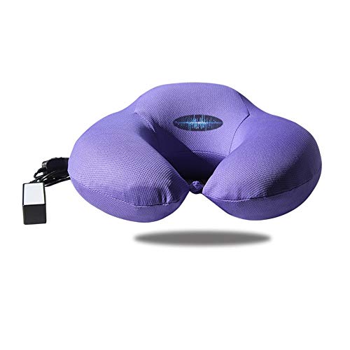 DSAKOX En Forma de U Almohada de Masaje eléctrica, en Forma de U Cervical del Cuello del Recorrido de la Almohadilla, Avión Apoyo for la Cabeza de la Siesta Almohada for Cuello
