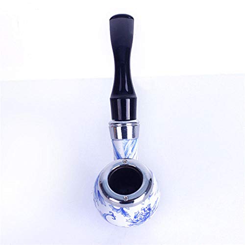 DSCHZ-YANDOU Tubo de cerámica Tubo de Fumar en la Chimenea Cigarrillo de Garganta Tubo de Hierbas medicinales cigarro Tubo Desmontable,Azul