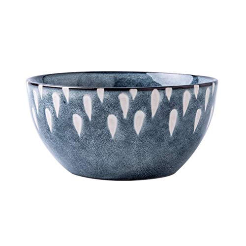 DSDD Cuenco de Yogur de Frutas Cuenco de Porcelana Azul Cuenco de arroz de 5 Pulgadas Cuenco de arroz Estilo escandinavo (Color: Azul)