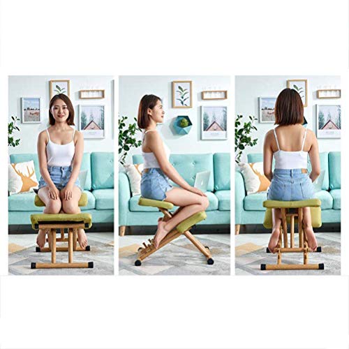 DSHUJC Silla ergonómica para arrodillarse, Escritorio de Oficina Ajustable, Taburete para la Rodilla, Postura correctiva, Asiento para la Espalda, Soporte para el Cuello, Alivio de la Ten