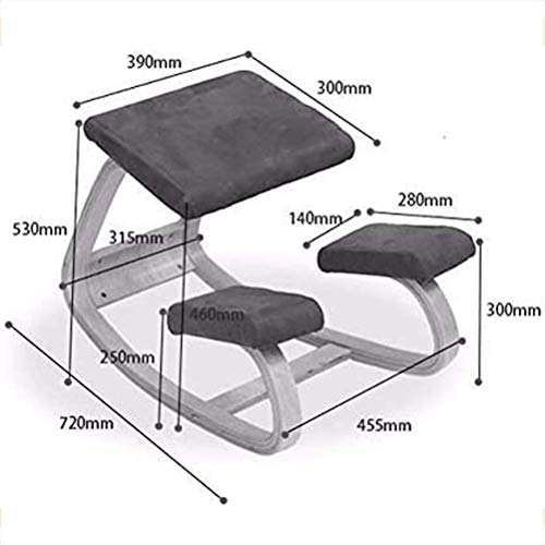 DSHUJC Silla ergonómica para arrodillarse, Mecedora, balanceo, Taburete de Madera para Rodillas, Postura correctiva, Asiento para el hogar y la Oficina, Alivia el Dolor de Espalda y cuell