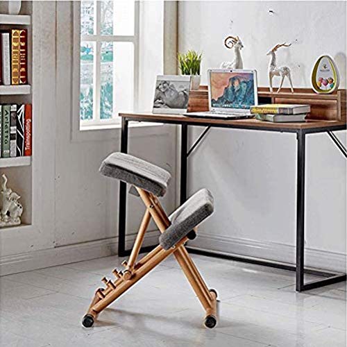 DSHUJC Silla ergonómica para arrodillarse, Taburete de Madera Ajustable para Las Rodillas, Asiento Corrector de Postura, Alivio del Dolor de Cuello, Alivio de la tensión de la Columna Ver