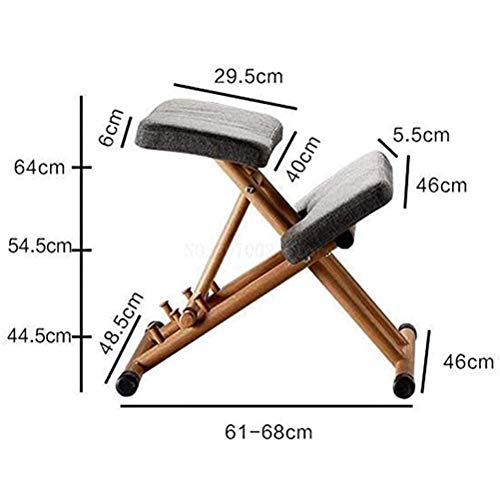 DSHUJC Silla ergonómica para arrodillarse, Taburete de Madera Ajustable para Las Rodillas, Asiento Corrector de Postura, Alivio del Dolor de Cuello, Alivio de la tensión de la Columna Ver