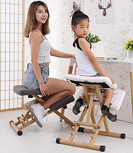 DSHUJC Silla ergonómica para arrodillarse, Taburete de Madera Ajustable para Las Rodillas, Asiento Corrector de Postura, Alivio del Dolor de Cuello, Alivio de la tensión de la Columna Ver