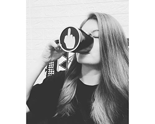 DSstyles La Taza de café de Tiene una Taza de café Have A Nice Day Taza de Dedo Medio de 350ml es la Taza de té Regalo de cumpleaños - Negro