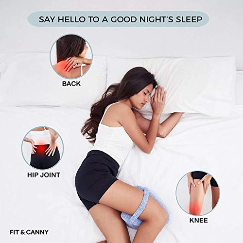 DSZZ Health Almohada ortopédica para la Rodilla con Correa, Espuma viscoelástica, Soporte para piernas, Alivia el Dolor en la articulación de la Cadera, ciática,Púrpura