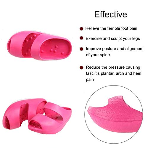 DSZZ Health Zapatilla de batido de piernas Las Mujeres Deportivas Pierden Peso tonificando los Zapatos, Confort Open Toe Fitness Negativo Stovepipe Swing Shoe,Rojo,One Size