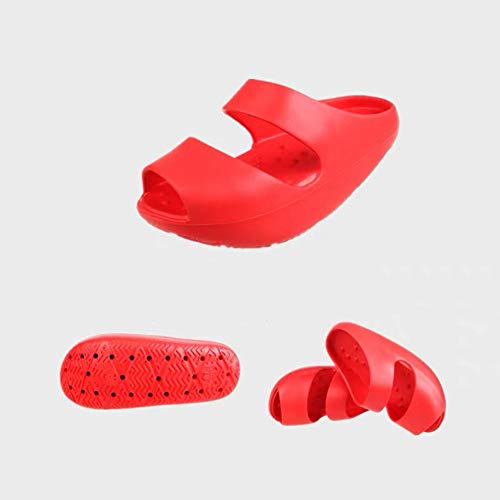DSZZ Health Zapatilla de batido de piernas Las Mujeres Deportivas Pierden Peso tonificando los Zapatos, Confort Open Toe Fitness Negativo Stovepipe Swing Shoe,Rojo,One Size