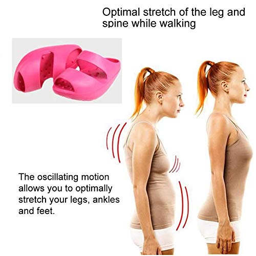 DSZZ Health Zapatilla de batido de piernas Las Mujeres Deportivas Pierden Peso tonificando los Zapatos, Confort Open Toe Fitness Negativo Stovepipe Swing Shoe,Rojo,One Size