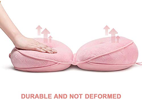 Dual Comfort Cojín Ascensor Caderas hacia Arriba Cojines de los Asientos, Doble colchón Plegable para el Alivio de la presión, se Ajusta en el Asiento del Coche, casa,9