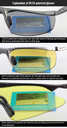 Duco Gafas de visión nocturna gafas de conducción anti-brillo gafas de contraste gafas de conducción nocturna polarizadas 2181