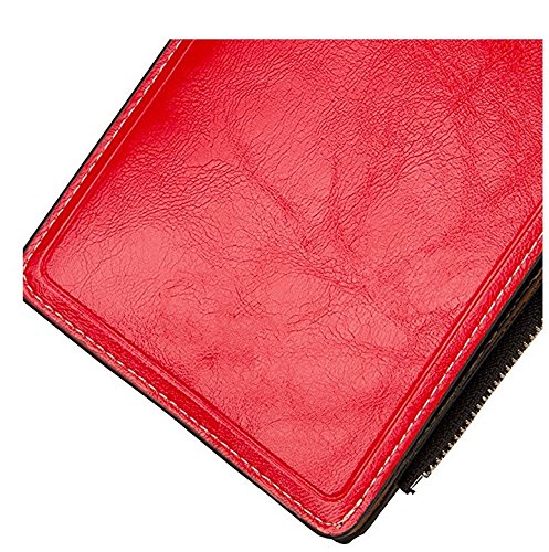 Ducomi® - Cartera con tarjetero para 18 tarjetas, unisex, con cremallera, con monedero, billetera, para regalo, original, para Navidad, de hombre y mujer , rojo