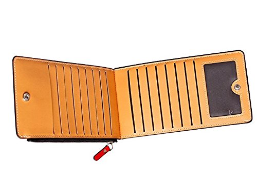 Ducomi® - Cartera con tarjetero para 18 tarjetas, unisex, con cremallera, con monedero, billetera, para regalo, original, para Navidad, de hombre y mujer , rojo