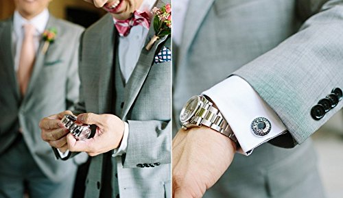 Ducomi Linea Lusso Gemelos de Pulsera de Plata y Oro placato – Gemelos para Hombre ultraleggeri para Camisa – Originales de Alta Calidad – Idea Regalo Talla única Westfalia