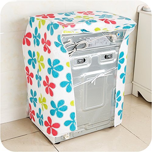 Ducomi Turbo Wash - Funda para grandes electrodomésticos de baño y cocina – Lavadora y secadora de carga frontal – Evita la limpieza del coche – 82 x 62 x 57 cm (1 unidad, Flowers)