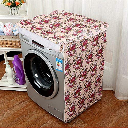 Ducomi Turbo Wash - Funda para grandes electrodomésticos de baño y cocina – Lavadora y secadora de carga frontal – Evita la limpieza del coche – 82 x 62 x 57 cm (1 unidad, Flowers)