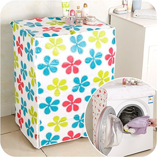 Ducomi Turbo Wash - Funda para grandes electrodomésticos de baño y cocina – Lavadora y secadora de carga frontal – Evita la limpieza del coche – 82 x 62 x 57 cm (1 unidad, Flowers)