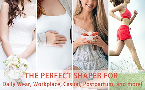 DUCOMISHAPER Camiseta sin Mangas de Ropa Interior para Mujer - Camisa Interior Adelgazante 3 en 1 Modelado Push Up - Fajas con Copas Extraíbles - Moldeadora Transpirable e Invisible (S, Blanco)