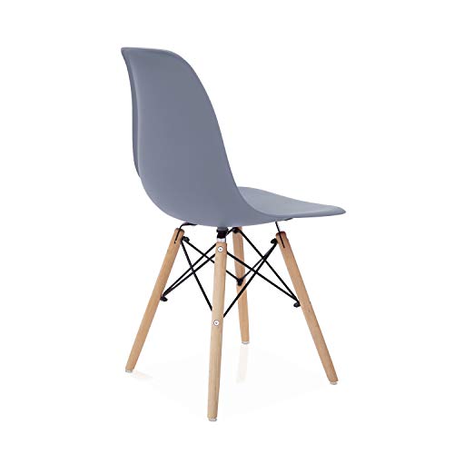 duehome Nordik - Silla de Comedor, Salon, Cocina o Escritorio, Patas Madera Haya, Dimensiones: 47 x 56 x 81 cm de Altura (Gris)