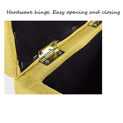 DULPLAY Portátil Otomana almacenaje, Taburete Puff Cuadrado Tela Asiento Acolchado Almacenamiento Banco cómodo Esponja Taburete de café Rígida para Recorrido casero-Gris 35x30x30cm(14x12x12inch)