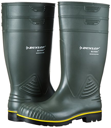 Dunlop B440631 Acifort KNIE - Botas de Goma sin Forro con caña Alta de Goma Unisex Adulto, Color Verde, Talla 46