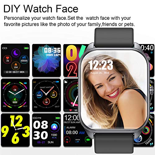 DUODUOGO K10 Reloj Smartwatch, Reloj Inteligente Mujer y Hombre, IP68 Impermeable Pulsera Actividad Deportivo, 1.4'' Pantalla Táctil Reloj con Pulsómetros y Monitor de Sueño para Android iOS (Negro+)