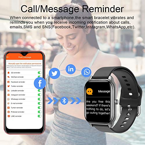 DUODUOGO K10 Reloj Smartwatch, Reloj Inteligente Mujer y Hombre, IP68 Impermeable Pulsera Actividad Deportivo, 1.4'' Pantalla Táctil Reloj con Pulsómetros y Monitor de Sueño para Android iOS (Negro+)