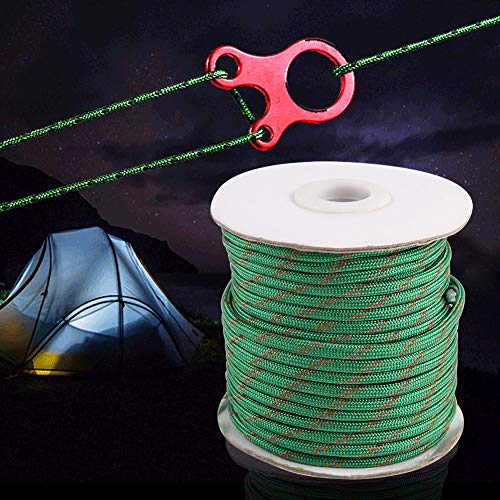Duokon Cuerda de Nylon Truco Multifuncional de 20 m, Cuerda de Nylon Impermeable a Prueba de Viento Cuerda para tendedero para Carpa jardín Acampar al Aire Libre (Verde)
