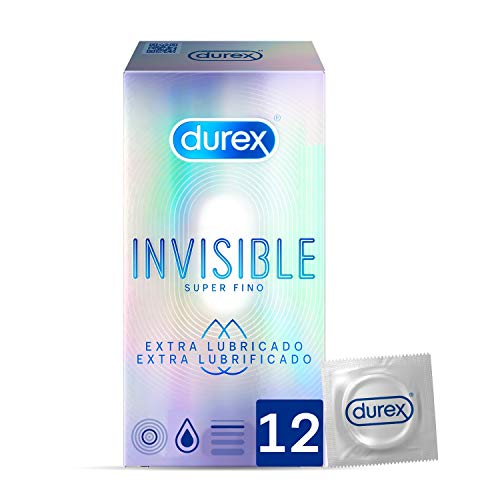 Durex Preservativos Invisibles Extra Lubricados - 12 condones