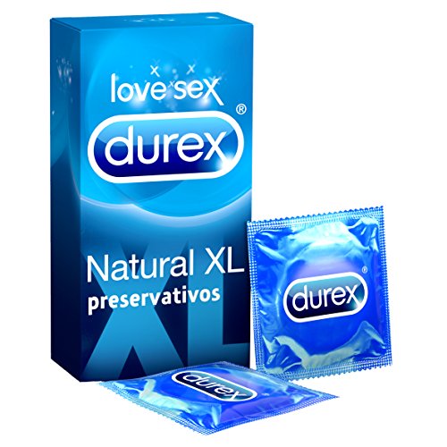 Durex Preservativos Originales Natural Plus Talla XL - 12 condones Más Grandes