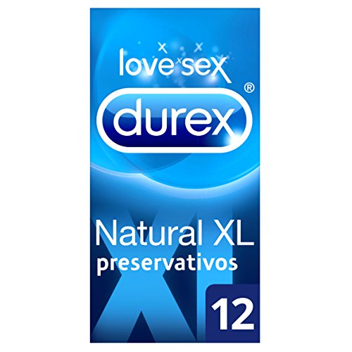 Durex Preservativos Originales Natural Plus Talla XL - 12 condones Más Grandes