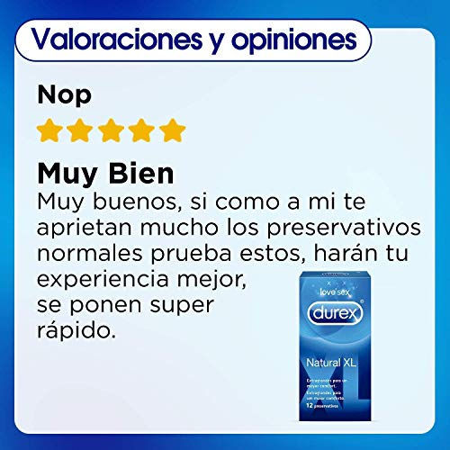Durex Preservativos Originales Natural Plus Talla XL - 48 condones Más Grandes