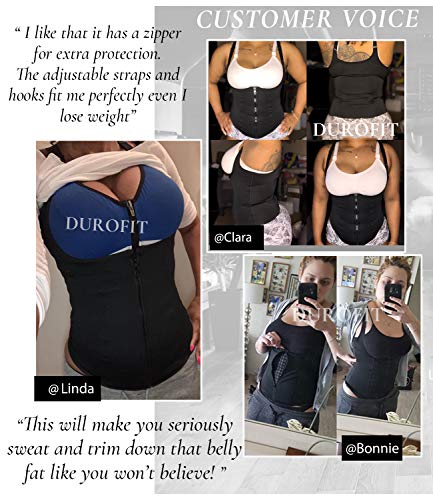 DUROFIT Chaleco de Sudor Chaleco Sauna Mujer Faja Reductora Adelgazante Abdominal Neopreno de Sudoración para Deporte Fitness Negro XXL