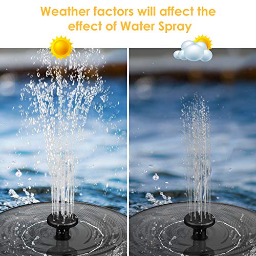 Dustgo bomba de agua solar, bomba de fuente solar, panel solar flotante (con 4 boquillas), utilizado para fuente, piscina, jardín, estanque, decoración de jardín