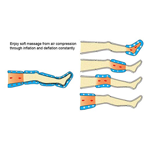DXFK.AM Compresion de Aire Portátil Masajeador de Pies y Piernas Drenaje linfático Máquina Presión del Aire Masajeador para Relajarse Perder Peso,4cavity,220V