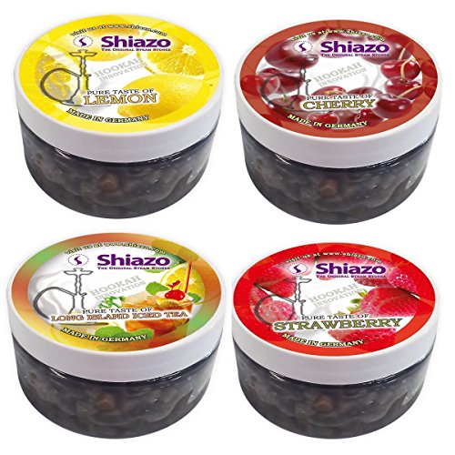 DXP Surtido de 4 Variétés de piedras de vapor para Shisha narguile Shisha sandías Ice-shock dos manzanas cerezas sustituye a tabaco, sin nicotina