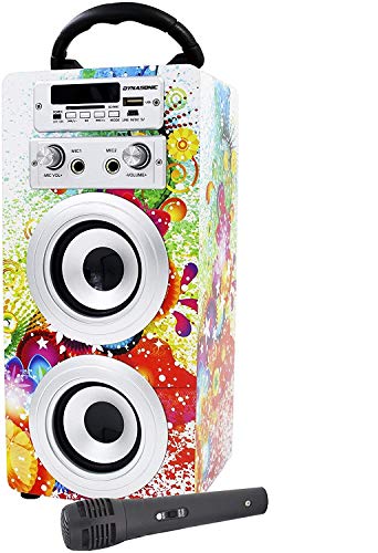 DYNASONIC - Altavoz Bluetooth con Karaoke 10W | Reproductor mp3 Inalámbrico Portátil, Lector USB SD, Radio FM - Modelo 1