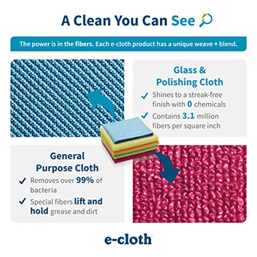 e-cloth - Pack de paños (4 para Limpieza General y 1 para Limpiar Cristal/abrillantar)