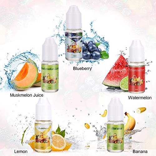 E-líquido sin Nicotina, ZEMOJ 5x10ml E-líquido para Cigarrillos Electrónicos 70VG/30PG E-shisha, ni Tabaco, 5 piezas