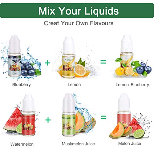 E-líquido sin Nicotina, ZEMOJ 5x10ml E-líquido para Cigarrillos Electrónicos 70VG/30PG E-shisha, ni Tabaco, 5 piezas