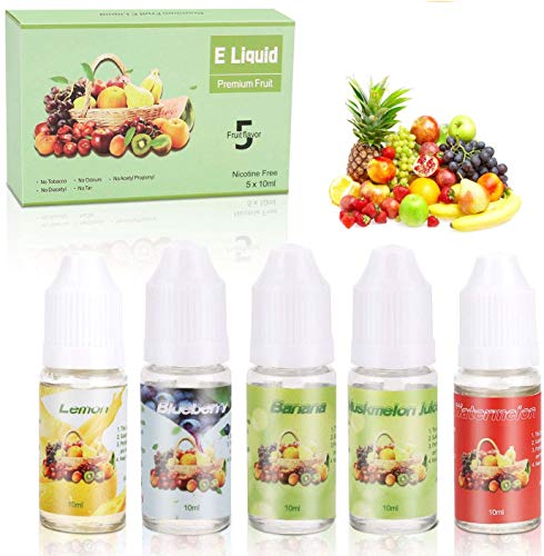 E-líquido sin Nicotina, ZEMOJ 5x10ml E-líquido para Cigarrillos Electrónicos 70VG/30PG E-shisha, ni Tabaco, 5 piezas